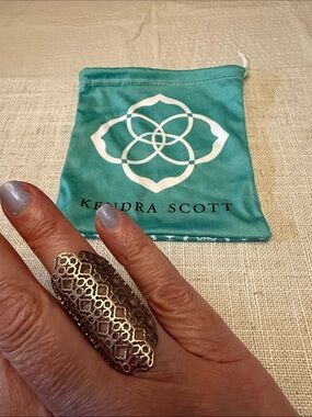 Kendra Scott Metal Long Filigree Ring - adjustable to Size 8